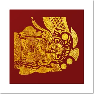 golden maya traveller pattern ecopop Posters and Art